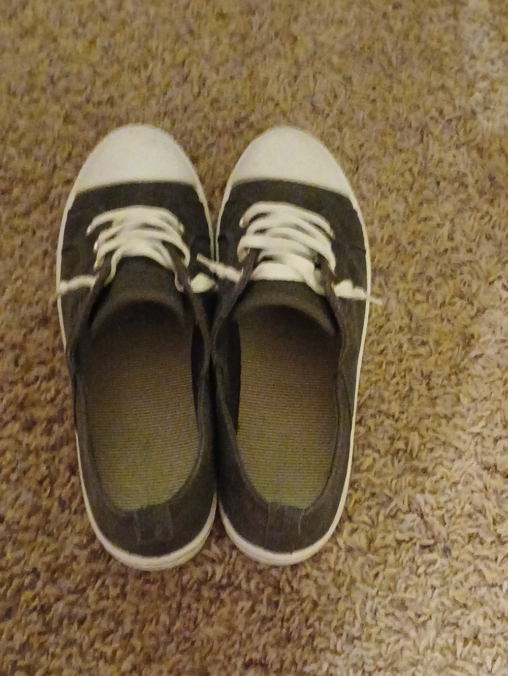 Black and White Canvas Sneakers - Classic Lace-Up